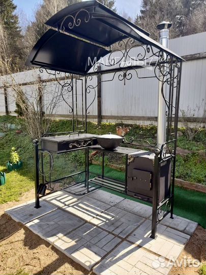 Беседка с мангалом / мангал с крышей