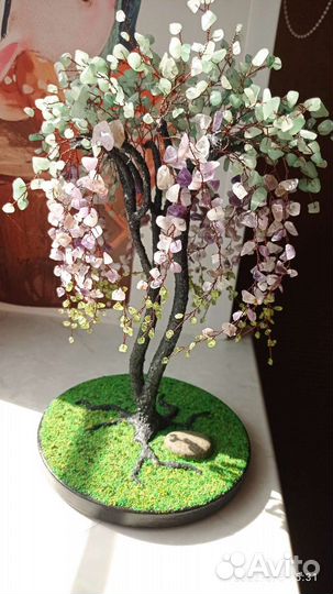 Дерево из Авантюрина, Аметиста, Хризолита