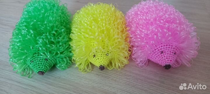 Мочалки- варежки Ежики ручной вязки на заказ