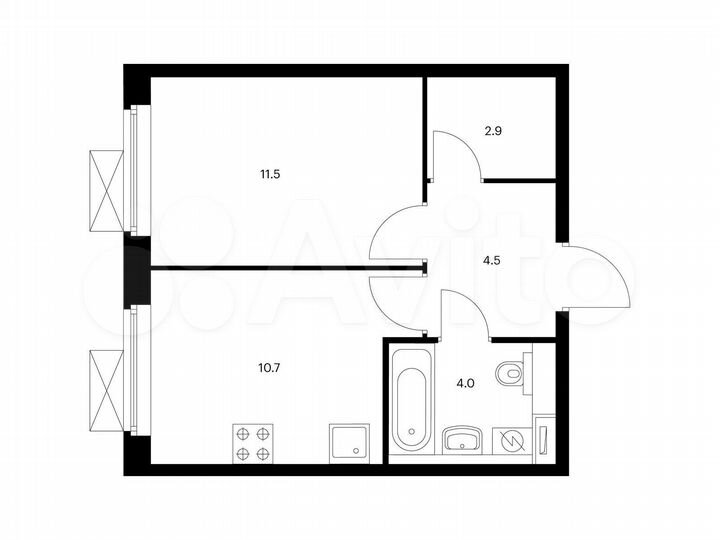 1-к. квартира, 33,6 м², 9/17 эт.