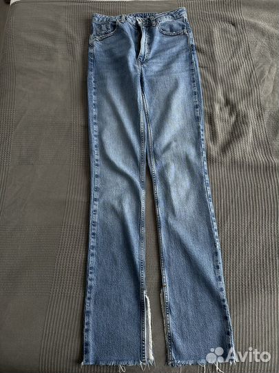 Джинсы zara с разрезами 34