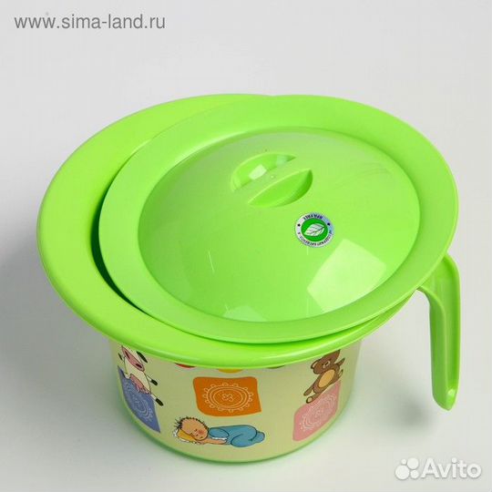 Горшок детский Кроха с крышкой салатовый