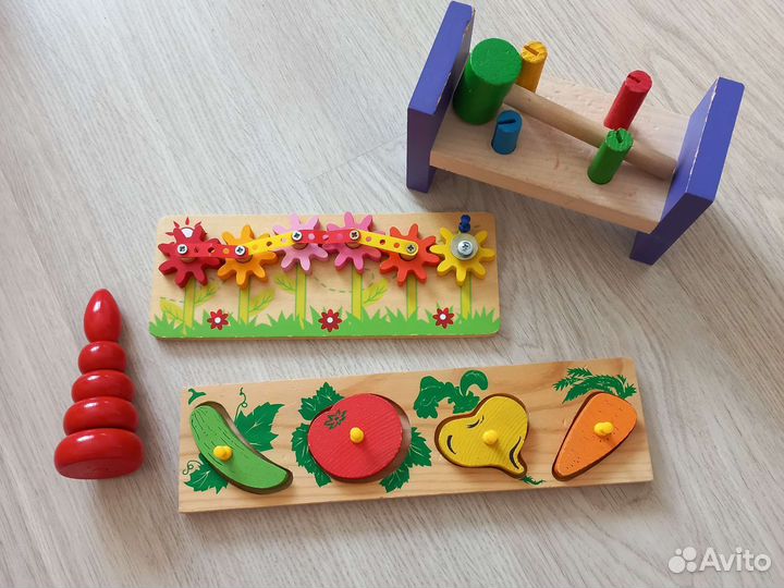 Развивающие деревянные игрушки монтессори