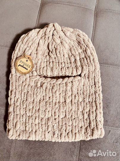 Шапка балаклава вязаная ручной работы