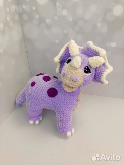 Трицератопс динозавр плюшевый ручная работа