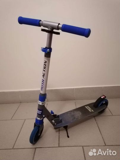 Самокат, двух колёсный с амортизатором