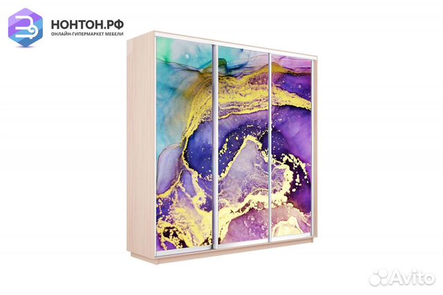 Шкаф-купе 3-х дверный Нонтон фото №1018 / дуб моло