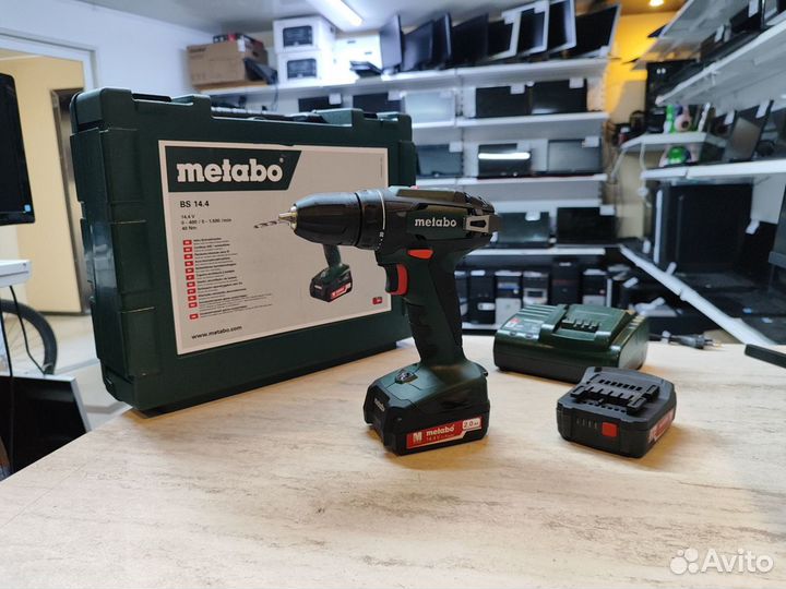 Дрель шуруповёрт Metabo BS 14.4 + кейс + 2акб