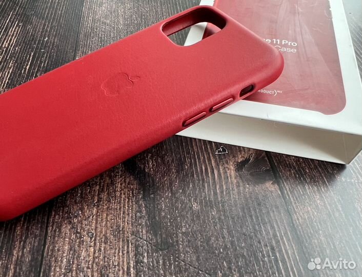 Чехол Apple iPhone 11 pro Red оригинал кожа