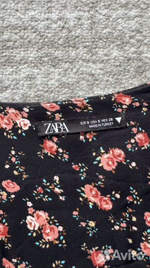 Платье zara в цветочек s вискоза