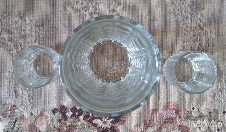 Бокал Махеев и 2 граненых стопки