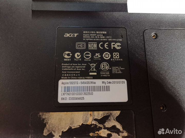 Корпус и матрица ноутбука acer 5820T