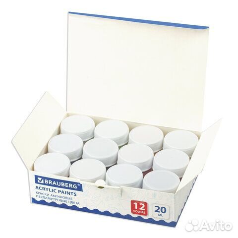 Краски акриловые перламутровые 12 цветов по 20 мл