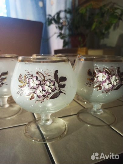 Бокалы для коньяка, Чехословакия (Богемия), винтаж