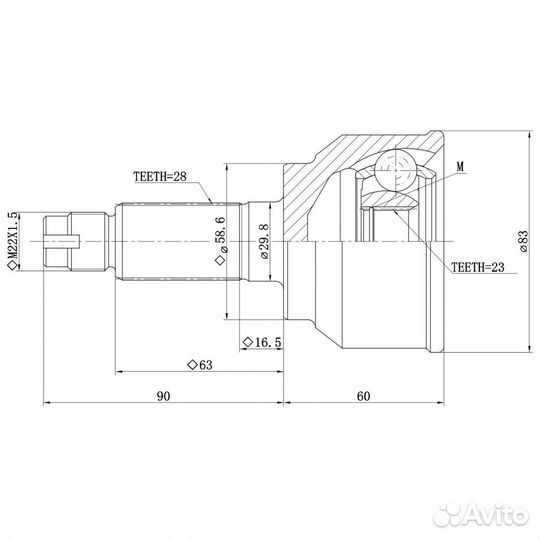 ШРУС наружный ganz GIK04058