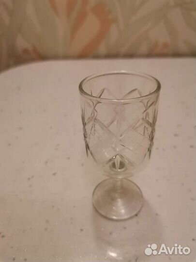 Стаканы с фигурными гранями,хрустальные рюмки СССР