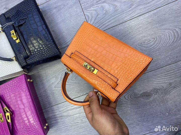 Сумка Hermes kelli mini 22 см крокодил