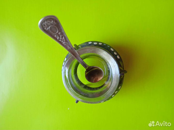 Солонка серебро с эмалью