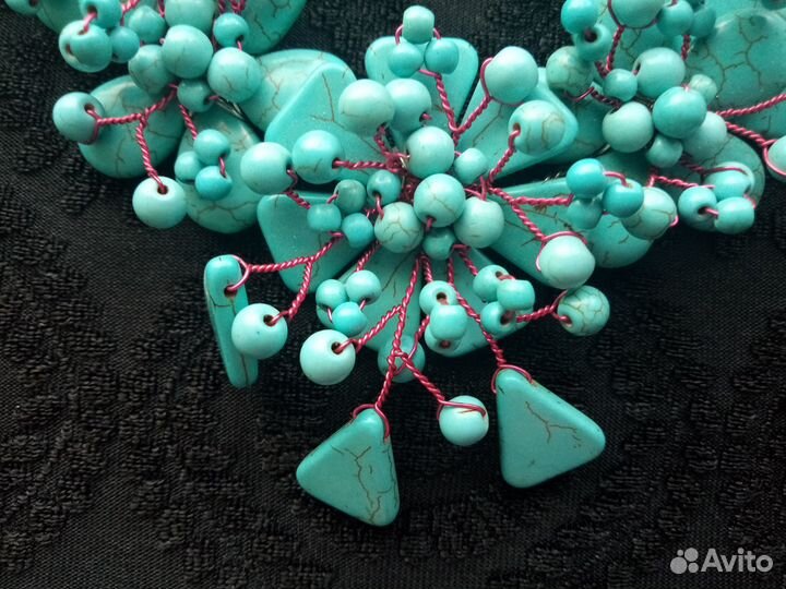 Колье под бирюзу Радуга самоцветов