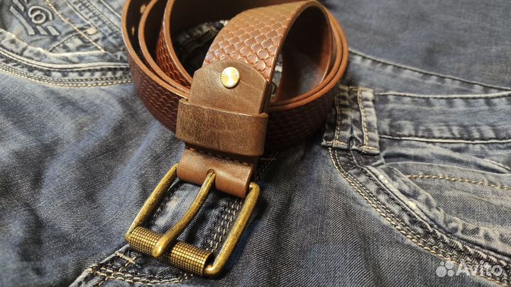Ремень из натуральной кожи, ручная работа