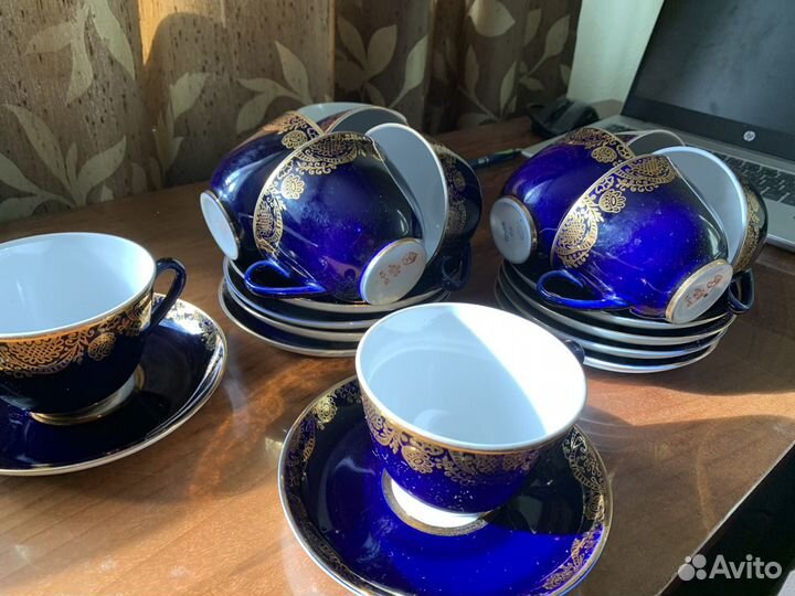 Набор чайные пары кобальт