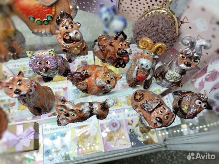 Небольшие сувенирные фигурки на подарок, керамика