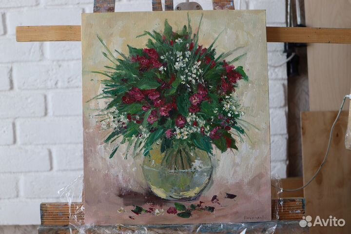 Картина маслом Полевые Цветы 35x40 cм