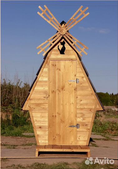 Уличный туалет деревянный ELE1001