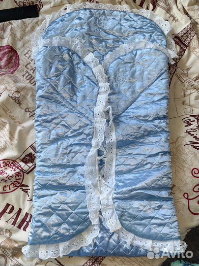 Отдам конверт на выписку голубой