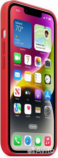 Силиконовый чехол для iPhone 14 (красный)