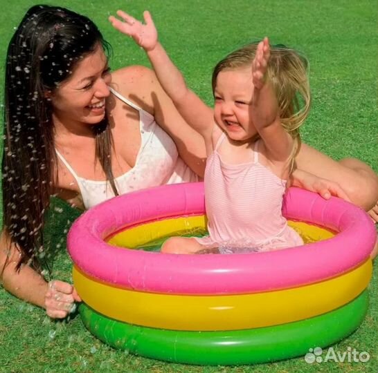Бассейн детский надувной 61х22 см,надувное дно