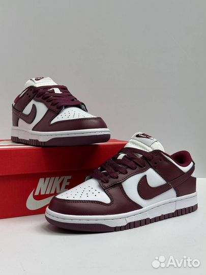 Кроссовки Nike dunk бордовые 6