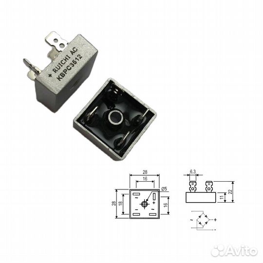 1 шт Диодный мост под клемму kbpc3512 35A 1200V