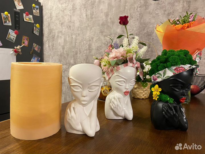 Силиконовая форма молд для изготовления кашпо