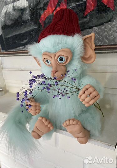 Игрушки в смешанной технике Обезьянка. Продана