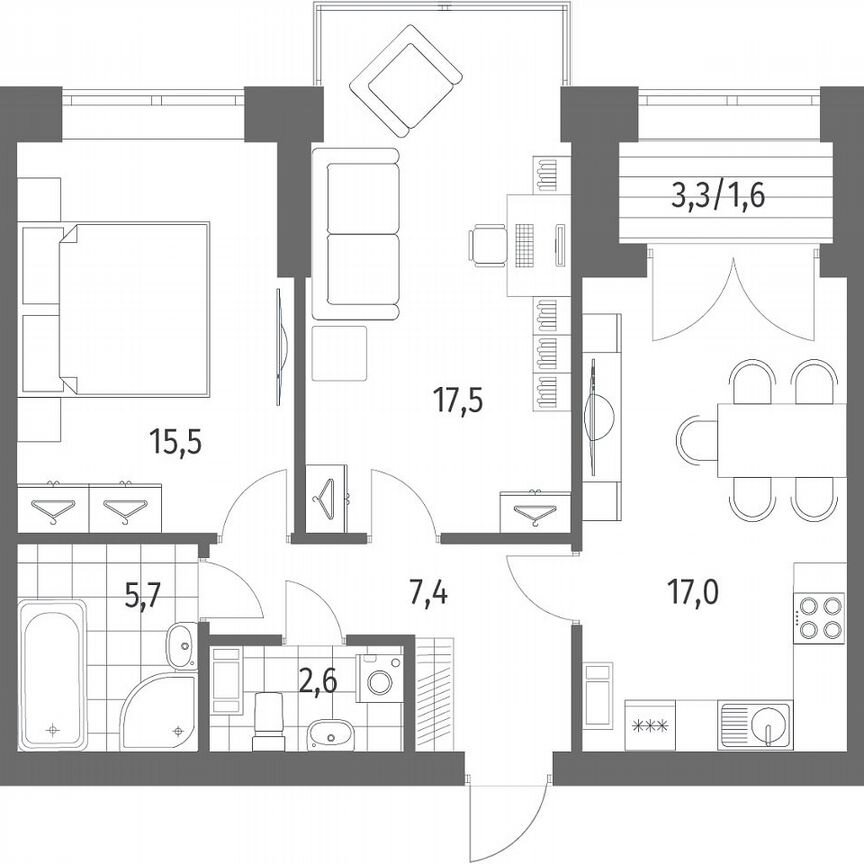 2-к. квартира, 67,4 м², 10/13 эт.