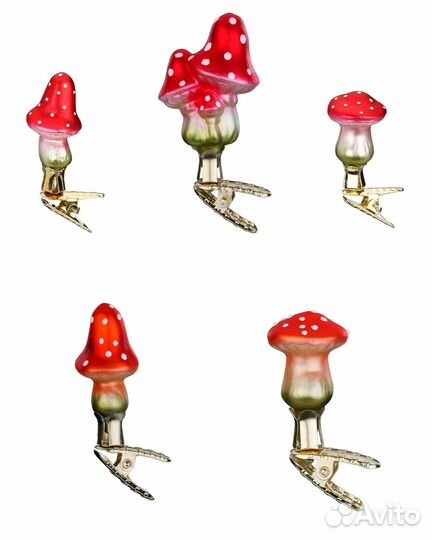 Стеклянные ёлочные игрушки мини