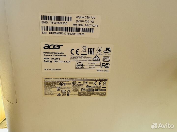 Моноблок acer, клавиатура и мыш оригинал