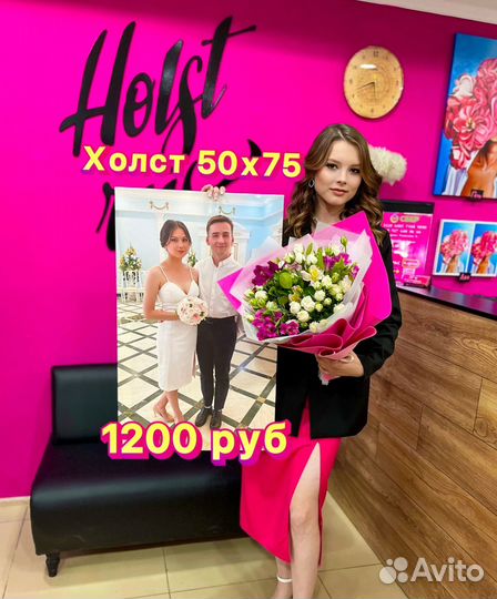 Печать на холсте, портрет по фото, подарок картина