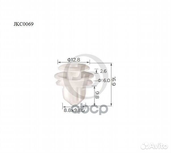 Клипса крепежная (уп.10шт) JKC0069 Just Drive