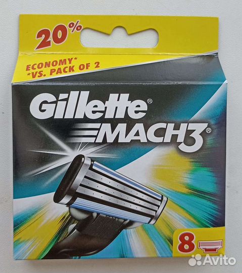 Сменные лезвия Gillette mach 3 8 штук
