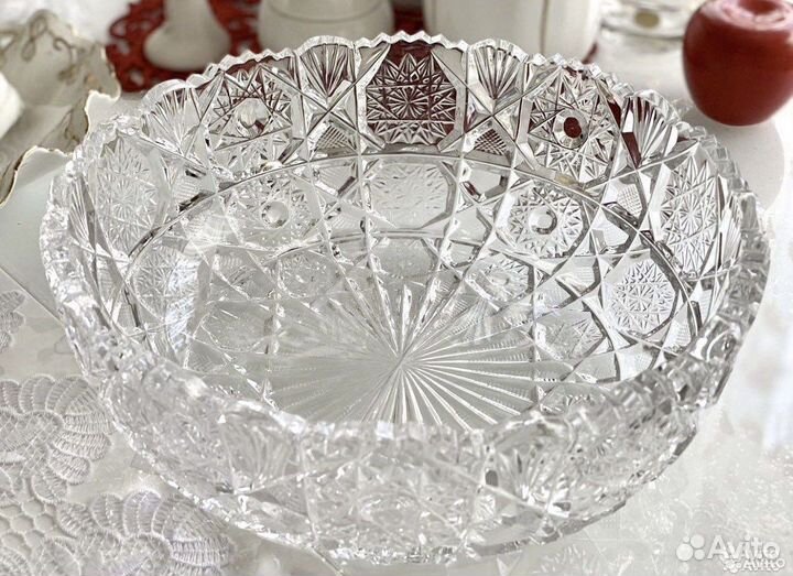 Ваза для фруктов Д 25,5 см Хрусталь СССР