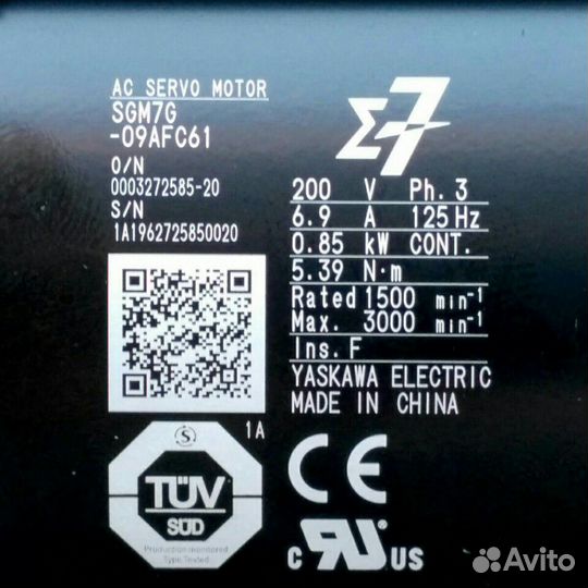 Сервомотор yaskawa SGM7G-09AFC61