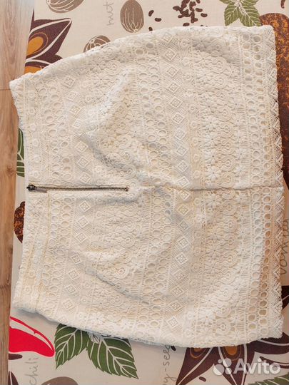 Юбка белая 46 р кружево