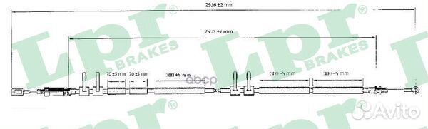 Трос ручного тормоза citroen/fiat/peugeot jumpe