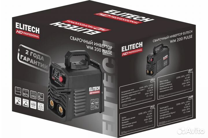 Cварочный аппарат Elitech HD WM 200 Pulse 204466