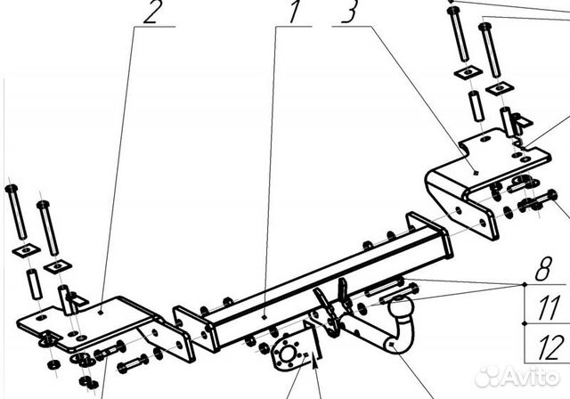 Фаркоп на Chery Tiggo 5 2014-2017 без выреза
