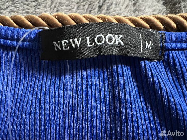 Топ (лонгслив) с узелком синий