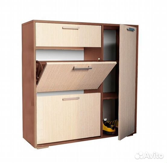 Обувница в прихожую Ясень шимо тёмный/светлый