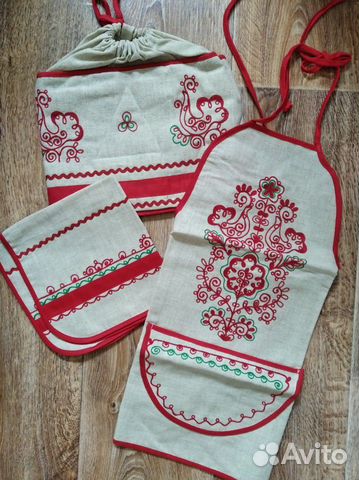 Новый льняной набор для кухни СССР